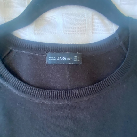 Zara Crew Neck Sweater Black Excellent Condition - Picture 2 of 10